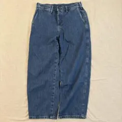 【美品】ユニクロ ワイドテーパードジーンズ 65BLUE Sサイズ UNIQLO