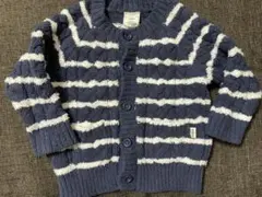 ジェラートピケ　カーディガン　ボーダー　もこもこ　ベビー　90〜100