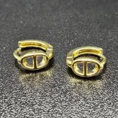 アンカー デザイン フープ ピアス ゴールド サージカルステンレス キャッチレス