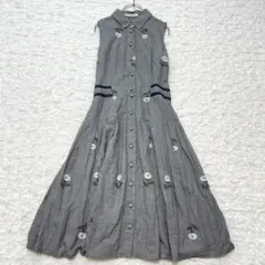 ラバーズバースデー【38】ノースリーブチェックロングフレアワンピース タック