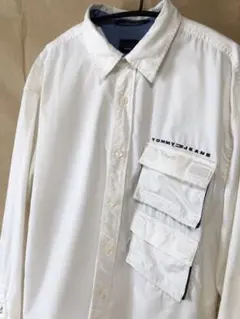 TOMMY JEANS シャツ L 2ポケット 90s