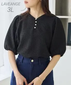 LAVEANGE 2WAYカットジャガードプルオーバー 3L
