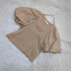 Lily Brown　バルーンスリーブ　Tシャツ　半袖　ベージュ　Fサイズ