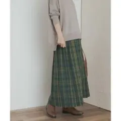 doors ドアーズ　チェックプリーツスカート　グリーン　S 限定カラーのサムネイル
