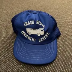 【美品】80s-90s USA製 ヴィンテージ トラッカーキャップ 企業ロゴ 青