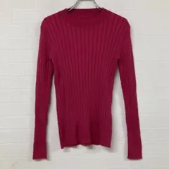 573 N. ピンク リブニットセーター Mサイズ