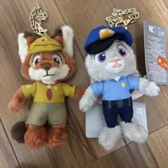 ニック＆ジュディ　ズートピア　ぬいぐるみキーチェーン　幼少期　2体セット