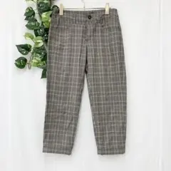 美品✨ ルルド チェック テーパードパンツ グレー クロップド ストレッチ 通勤のサムネイル