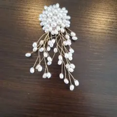 パールデザイン ブローチ 約10cm
