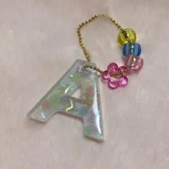a A イニシャルチャーム　アルファベットキーホルダー　ハンドメイド　推し　海