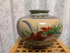 山本秀峰 銅製 花瓶 高岡銅器 壺 山茶花に鳥 花器 花入 Sh0519-01