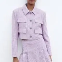 ZARA パープルチェック セットアップ