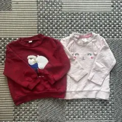 après les cours H&Mサンタと猫のトレーナーセット 80