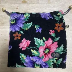 FEILER 花柄ポーチ 黒