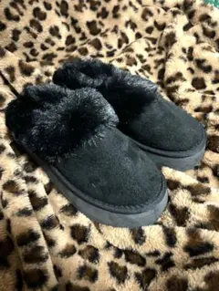レディース 黒 ムートンブーツ 23cm