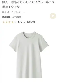 無印良品　涼感汗ジミしにくいクルーネック半袖シャツ