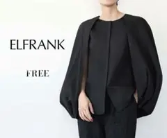 ELFRANK 未使用美品2WAYバルーンヘムブラウス　コットン黒ブラックケープのサムネイル
