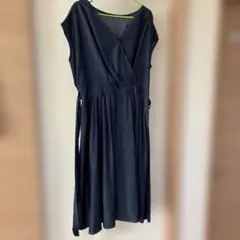 ダークブルー ラップスタイル ワンピース