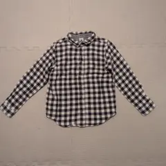プチバトー　タータンチェック　長そでシャツ　120