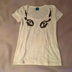 Spiral Girl ヘッドホン柄 半袖Tシャツ ホワイトのサムネイル