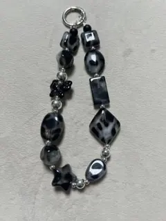 ハンドメイド ブラック グレー ストラップ