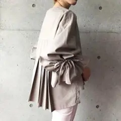 (K08188) MELUMO バックプリーツバルーンリボンスリーブブラウス
