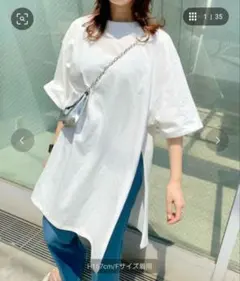 WHO'S WHO gallery サイドスリット TEワンピース　ブルー未使用のサムネイル