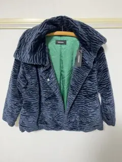DIESEL ベロア風 中綿入り ネイビーコート