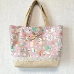 【中古】ハンドメイドトート　フランシュリッペ　水彩柄のサムネイル