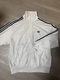 adidas トレフォイル トラックジャケット 光沢 ホワイト - メルカリ