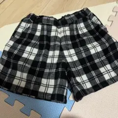 130サイズ フリース チェック柄 ハーフパンツ　a.v.v