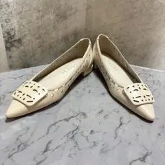 LE TALON ルタロン　カットワークオーナメントフラットパンプス　23cm
