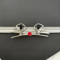 帯留め CAT FACE シルバー キャット フェイス 銀 猫の顔 ネコ ねこ