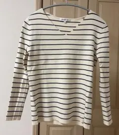 natural beauty basic ボーダーカットソー　白