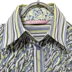 Paul Smith シースルー ブラウス 花柄 フラワープリント 長袖 ブルー 