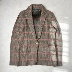 【新品】ローレンラルフローレン テーラードジャケット 金ボタン チェック　M