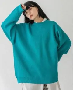 JEANASIS 12GWジャガードボリュームスリーブプルオーバー