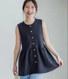 coca スポンディッシュペプラムベスト　ネイビー　L