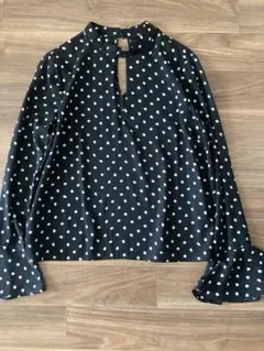 ☆新品☆Forever21ネイビー ドット柄 長袖ブラウス