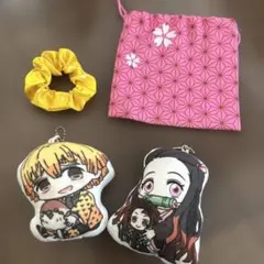 鬼滅の刃　善逸マスコットキーホルダー　ねずこマスコットキーホルダー　他4個セット