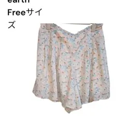 【良品】earth music&ecology 花柄　ハーフパンツFree