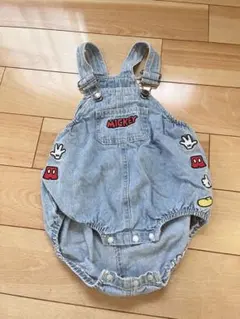 ミッキー刺繍デニムオーバーオール80サイズ