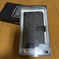新品未開封 COACH iPhone SE 8/7 手帳型ケース ブラック - メルカリ