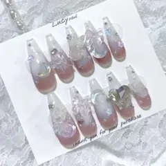 ネイルチップ 現品 オーダー ちゅるん ガーリー 推し オタク 地雷 ゴテゴテ