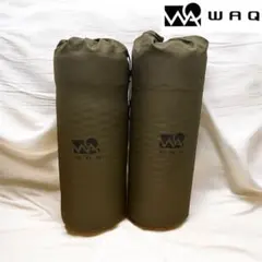 美品☆WAQ スリーピングマット オリーブグリーン インフレータブル式マット 8cm WAQ 車中泊 キャンプ用インフレーター
