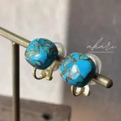 ブルーコッパーターコイズ 10mmスクエアイヤリング サージカルステンレス