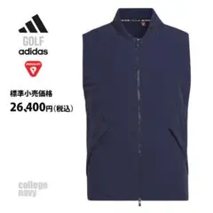 新品 アディダス ゴルフ フルジップ 柔らかく暖かいPRIMALOFTベスト/L