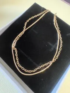 ピンクゴールド 2連チェーンブレスレット