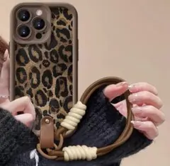 韓国♡高級感たっぷり レオパード柄 落下防止 リング付き iphone16ケース