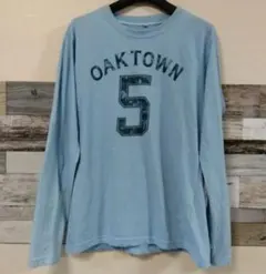 OAKTOWN 5 長袖カットソーメンズ M 水色 　古着